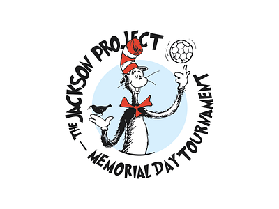 2020 Jackson Tournament Logo/Poster awareness bird cat cat in the hat charity design disease follow me fun logo memorial day poster seuss shot soccer soccer ball tournament