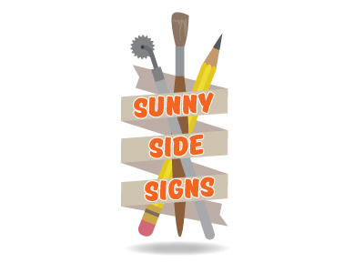 sunny side signs. branding clean design graphic graphic design illustrate illustration logo pinstripe sign sign design sign painter vector