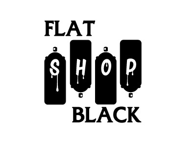 flat black paint shop. art branding clean design graphic graphic design icon illustrate illustration logo shop sign sign design spray paint vector