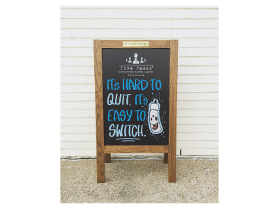 a frame side two: derbecigs chalkboard character clean design graphic illustrate illustration sign sign art sign design vape