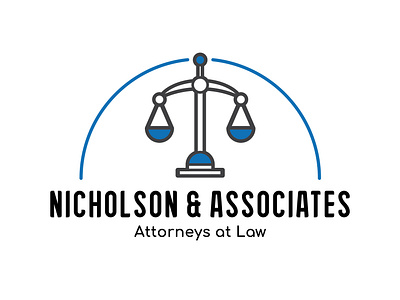 nicholson & associates. attorney branding clean design graphic graphic design icon illustrate illustration law firm logo typography vector