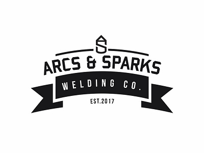 arcs & sparks. branding clean design graphic graphic design icon illustrate illustration logo trades typography vector welding