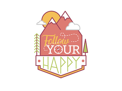 follow your happy. branding clean design graphic graphic design icon illustrate illustration logo typography vector