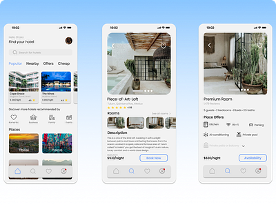 Hotel app UI