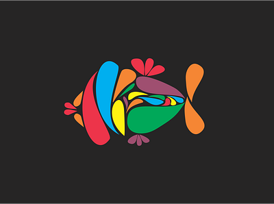 Fish abstract colorful fish illustration simple water creatures