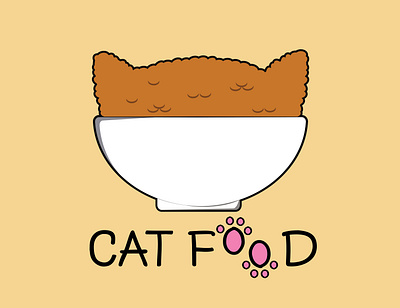 Cat Food Logo cartoon cat cat food colorized food illustration logo logo design pet pet food