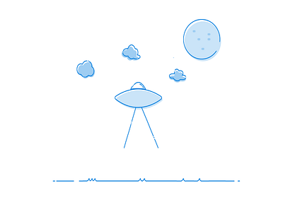 UFO alien aliens animation clouds illustration nature planets space stars ufo