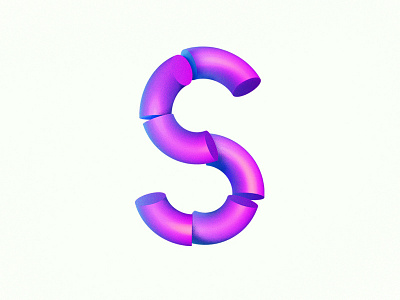 Sssweet! 3d abstract letter s shade shape tones