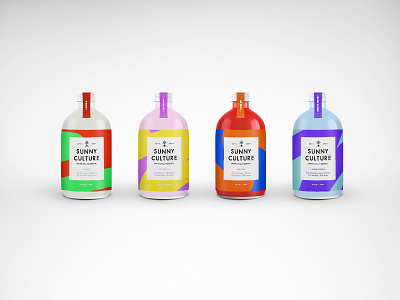 Sunny Days bold bottle brand branding can design label packaging probiotic type water