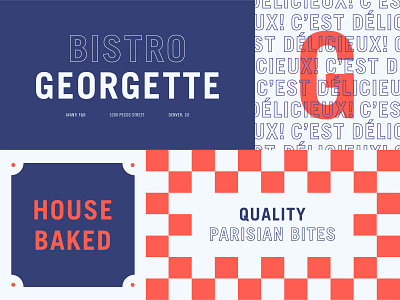C'est Délicieux badge bold food french industrial logo minimal pattern restaurant street typography vintage