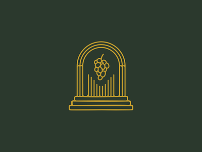 Vin·er·ate altar brand grapes handdrawn identity logo venerate vine wine