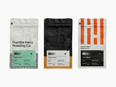 Humble Beginnings australia bag branding coffee logo modern packaging roasting swiss vintage