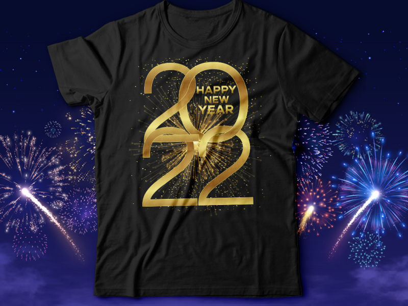 Happy New Year 2022 T-shirt Design By Sawrav Uz-zaman On Dribbble