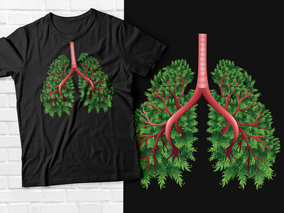 Lung t-shirt design lung tree t shirt