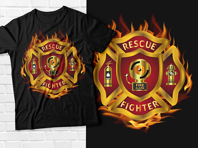 Firefighter t-shirt design black t shirt mockup custom fire department t shirts short sleeves tee top