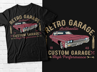 Retro garage authentic t-shirt design mopar shirt for men