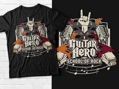 Guitar hero school of rock t-shirt design