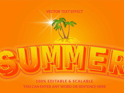 Editable Summer Font Effect orange text effect summer