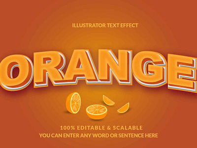 Editable Orange Text Effect Design orange text effect summer