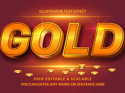 Editable Gold Text Effect summer