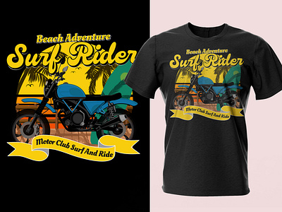 Surf Rider T shirt Design custom typography summer t shirt surfing t shirt