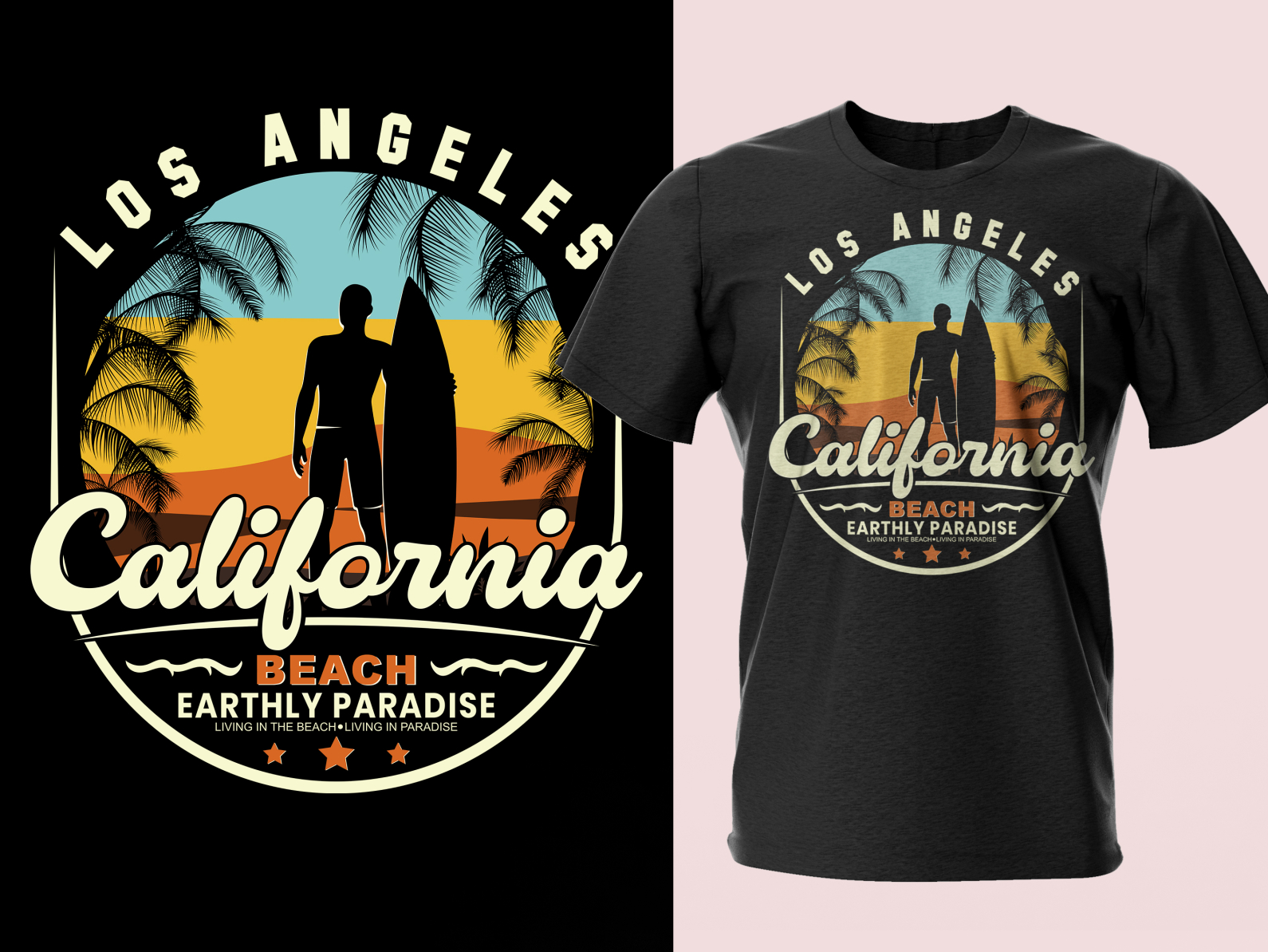 California Beach T shirt Design by sawrav uz-zaman on Dribbble