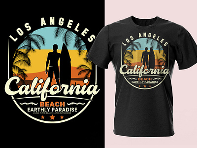 California Beach T shirt Design california t shirt custom typography summer t shirt