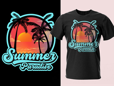 Summer Paradise T shirt Design custom typography summer paradise t shirt summer t shirt