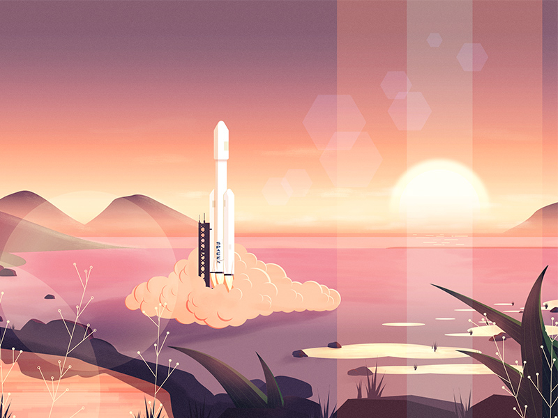 SpaceX adobe cam fx environment illustration illustrator landscape