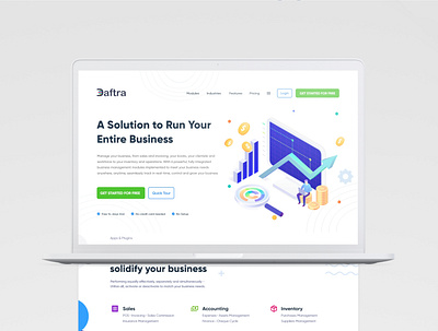 Daftra SaaS Landing Page dashboard design erp landing page platform product design saas ui web design