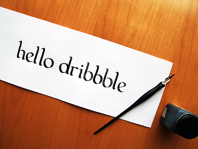 Hello Dribbble! calligraphy debut first shot