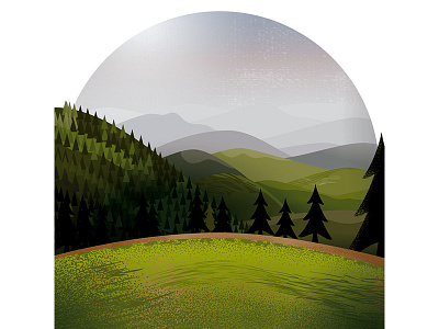 In the mountains drawing illustrator landscape mountains vector vectorart