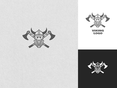 Viking logo axes beard face head illustrator logomark men norsemen vector viking