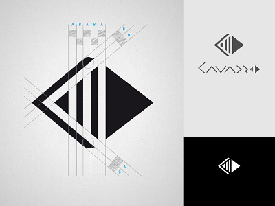Cavadro - music producer branding design electronic illustrator logo logomark minimal music triangles vector