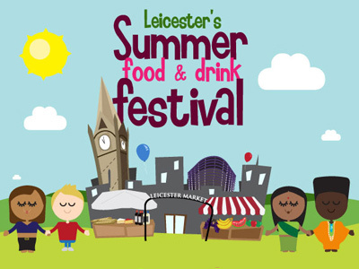 Leicester Summer Food and Drink Festival branding illustration