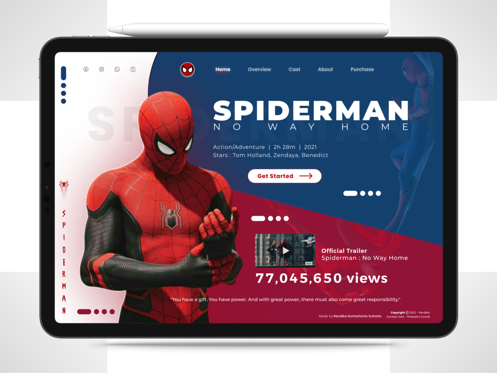 Website Design Spiderman by Rendika Nurhartanto on Dribbble