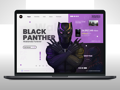 Website Design - Black Panther black panther design design idea design ui marvel design uiux graphic design heros marvel home page idea design landing page project ui ui uiux wakanda website website design website uiux