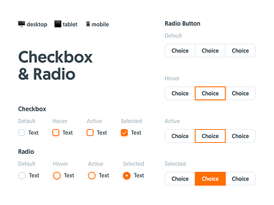 Checkbox & Radio, Kitt : Ornikar Design System checkbox design system form mobile radio style guide ui kit