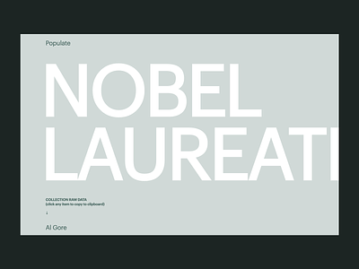 Nobel Laureates • Populate data download freebie project ressource side project sketch typography webflow website