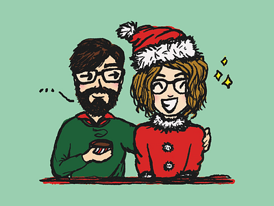 “And to all, a good night” cartoon christmas drawing holiday photoshop santa wacom