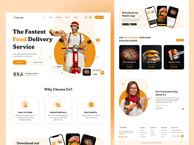 Favor Food - Food Delivery Web Landing Page app branding design graphic design illustration logo typography ui ux vector
