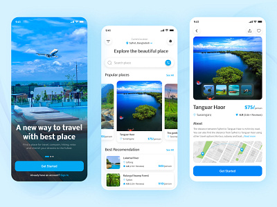 Travel Mobile App app branding design graphic design illustration typography ui ux vector