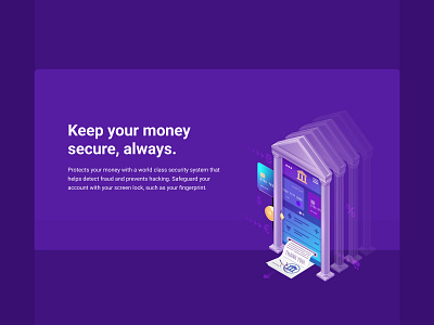 Secure money always. app branding design graphic design illustration ui ux vector