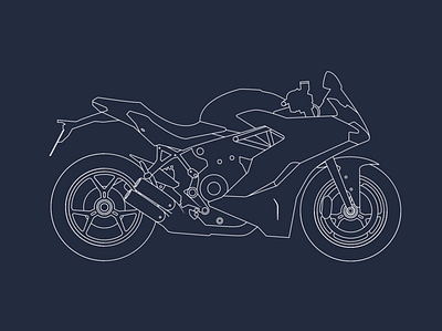 Motorcycle Line Art graphic design illustration line art vector