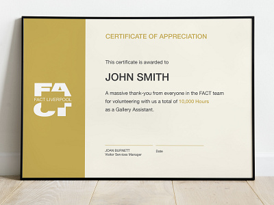 FACT Certificate design graphic design