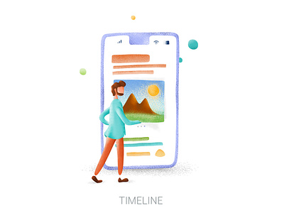 Messenge app timeline Illustration align illustration making future messenger app timeline illustration