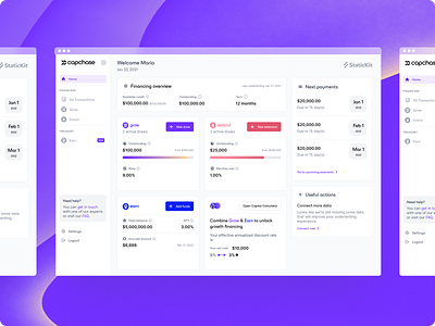 Capchase - Platform dashboard redesign capchase dashboard design finance fintech redesign startup ui user experience ux