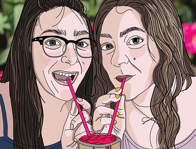 Sisters that Share art artist colour digital art graphic design illustrate illustrator portrait sisters