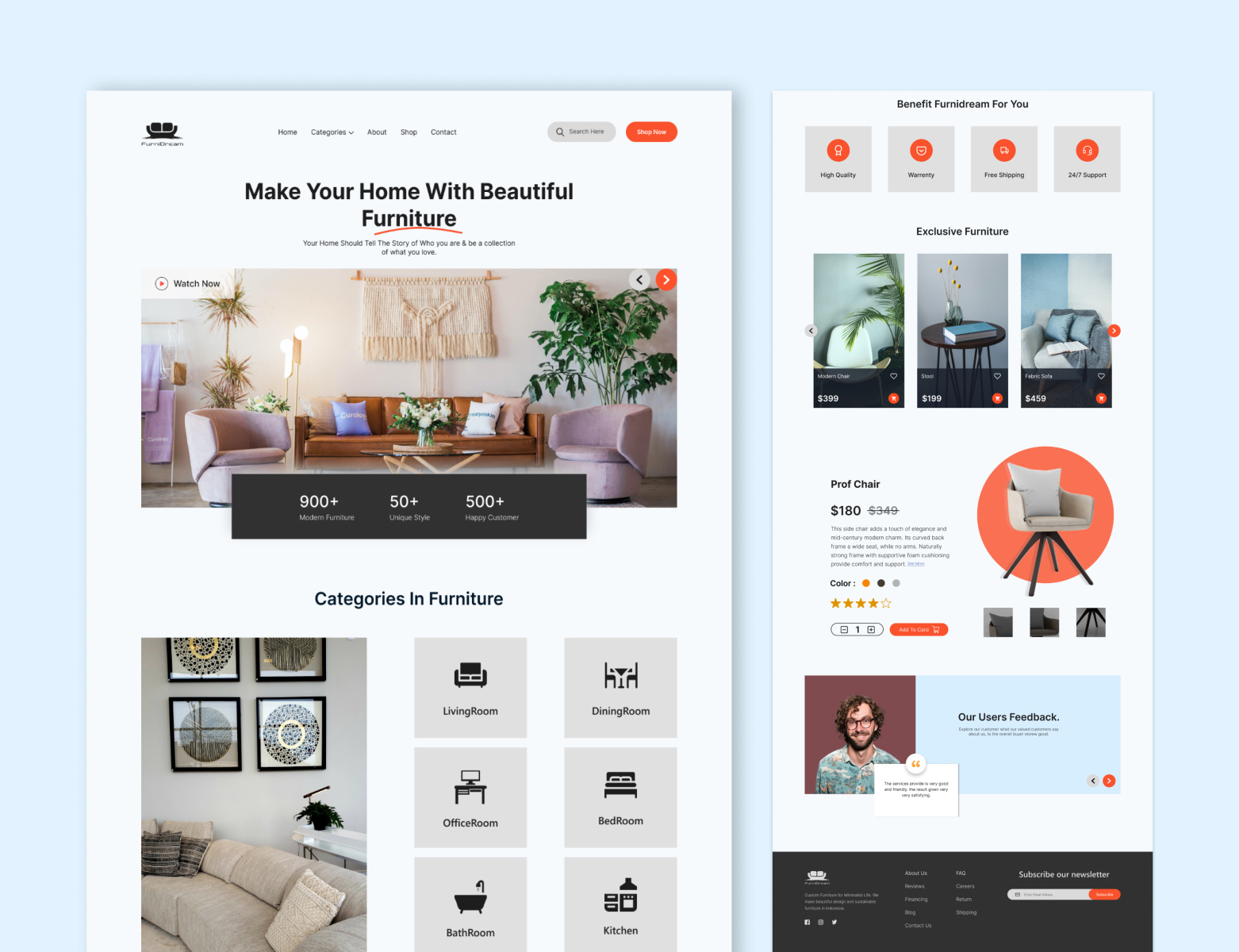 Furniture Shop Website Landing Page Design. by Pritue Mondal on Dribbble