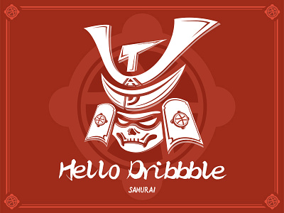 Dribbble Samurai art debut design dribbble hello illustration logo samurai vector